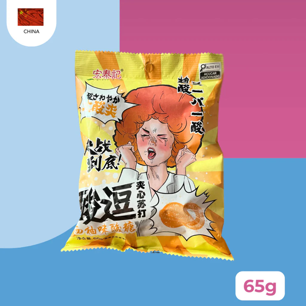Bala Sabor Toranja Super Azeda - Hong Tai Kee 65g