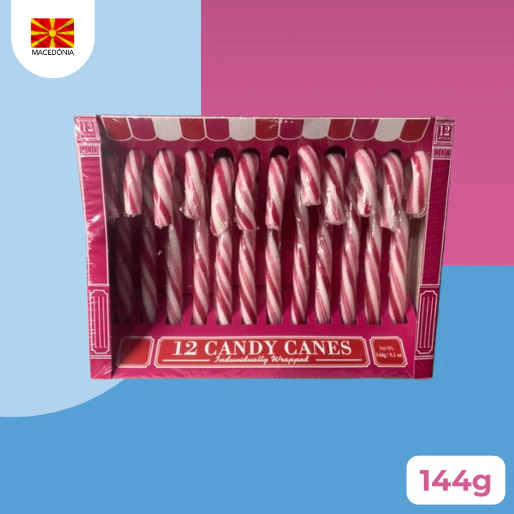 Pirulito Candy Fun Bengalas de Natal 144g - Importado Macedônia